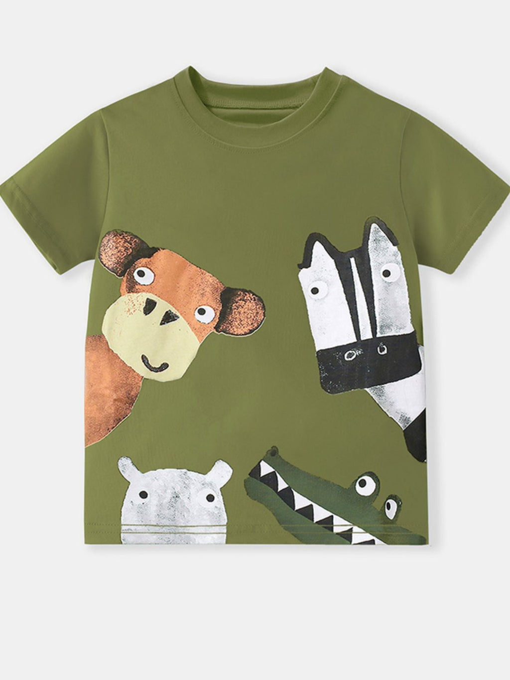 Children's Animal Print Crew Neck T-Shirt