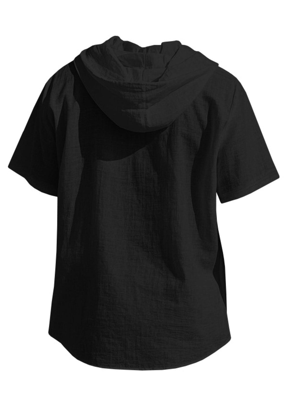 Men's Full Size Casual Hooded Short-Sleeve Shirt Plus Size