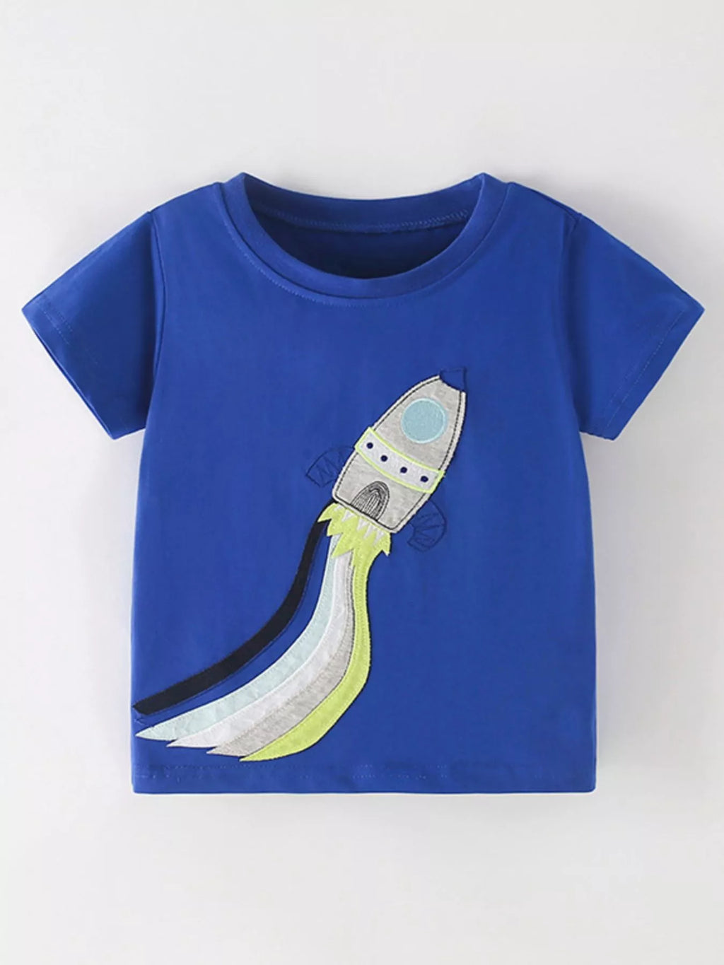 Children's Rocket Applique Short Sleeve T-Shirt