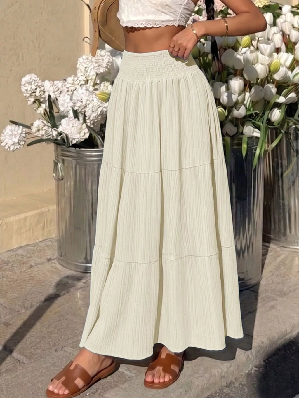 Tiered Flowy Maxi Skirt