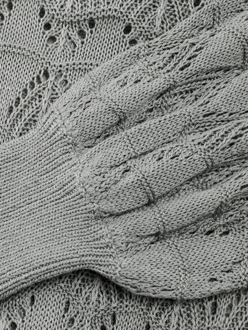 Buttoned Front Openwork Cardigan