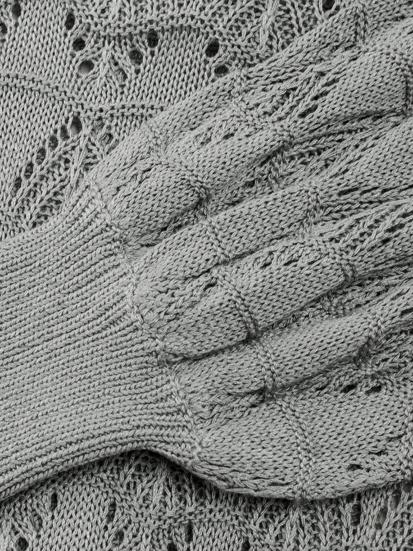 Buttoned Front Openwork Cardigan