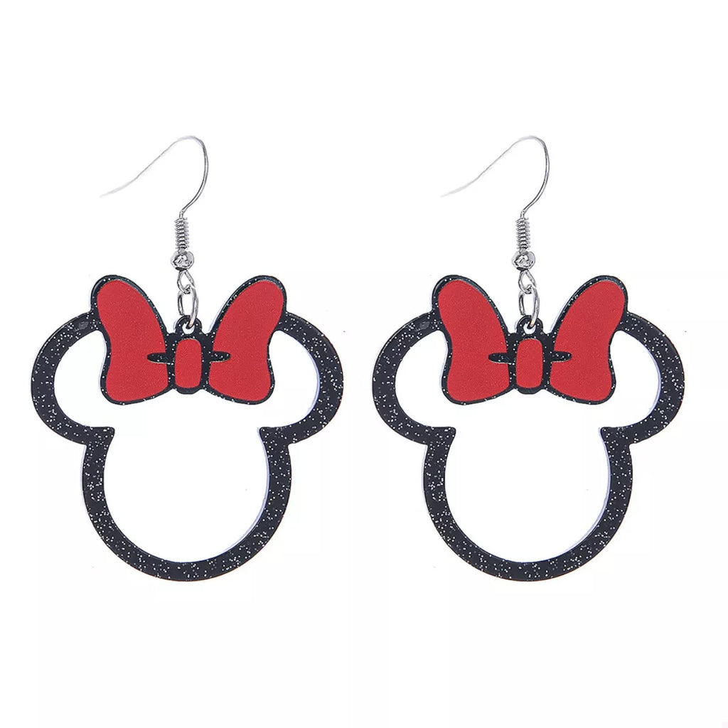 Mickey Mouse Bow Drop Earrings