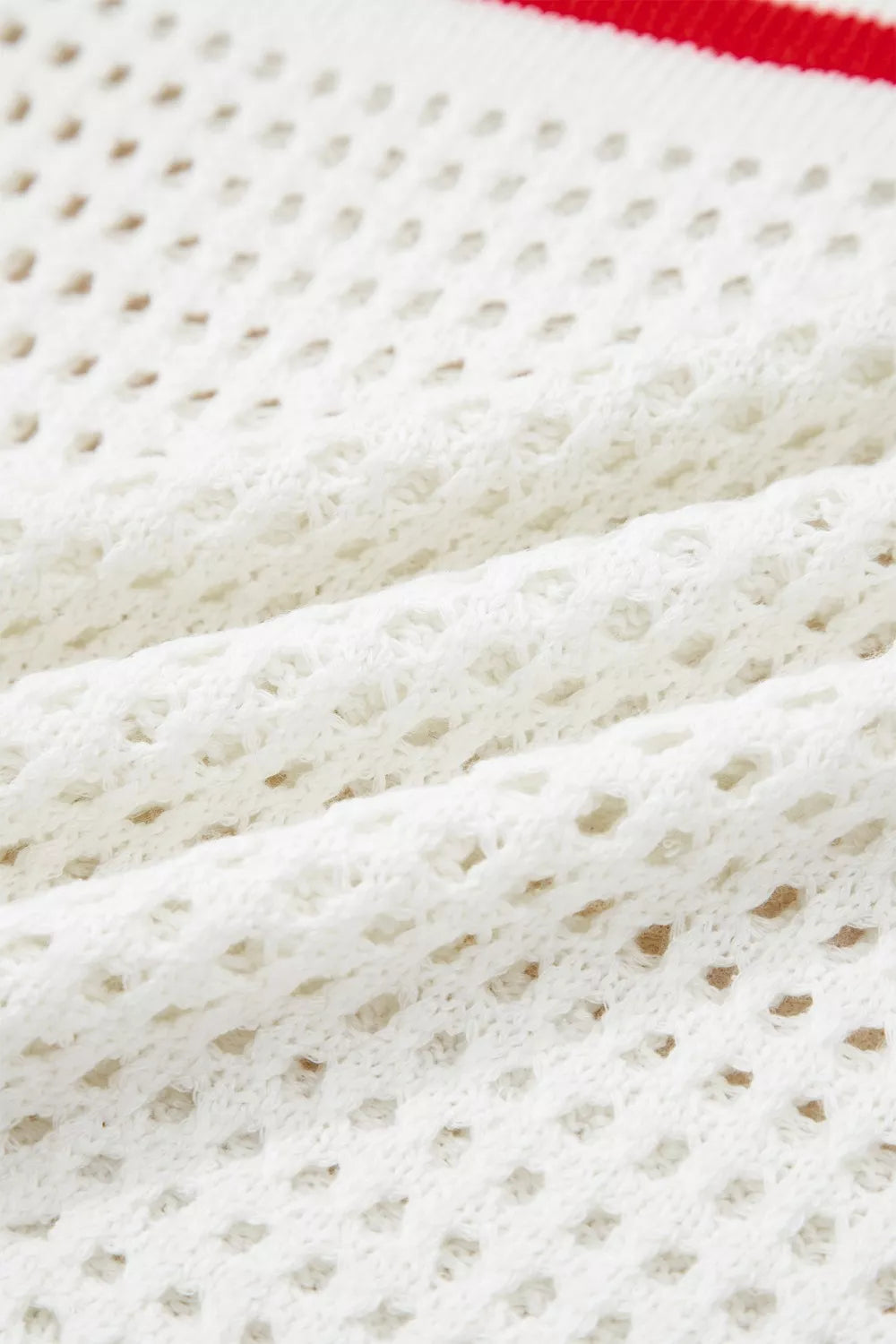 USA Flag Eyelet Knitted Cap Sleeve Sweater Top