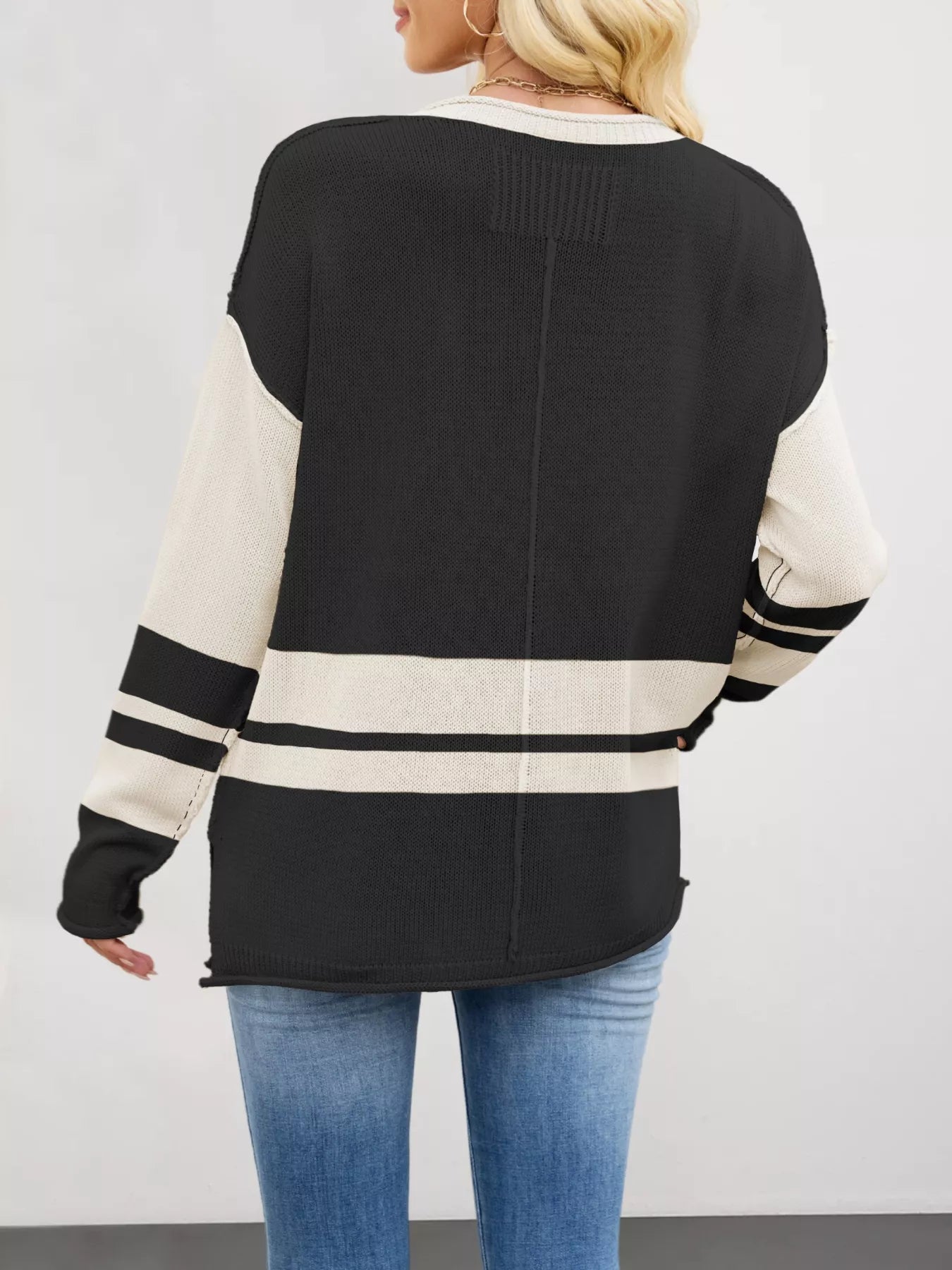 Color Block Side Slit Sweater