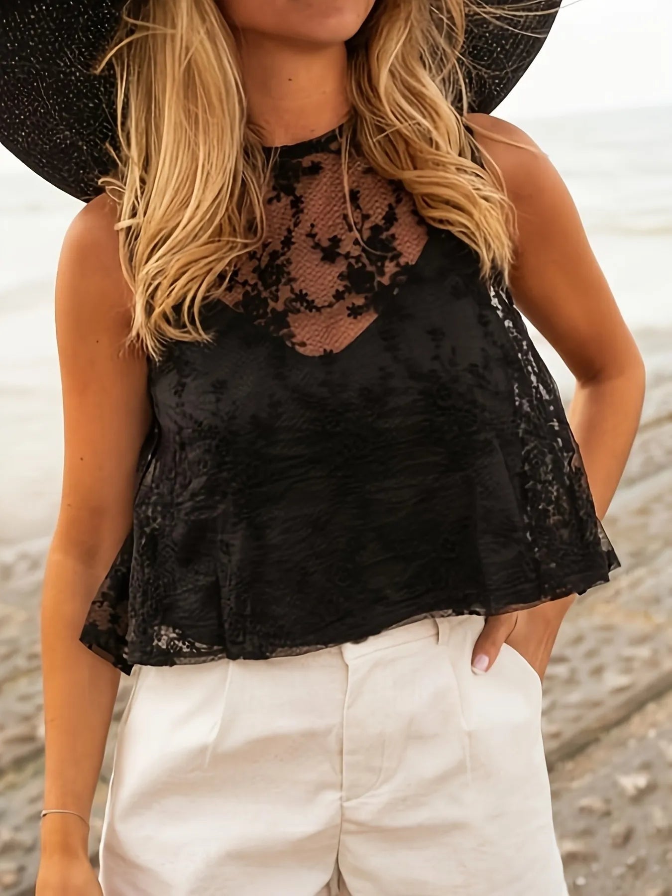 Lace Tie Back Tank