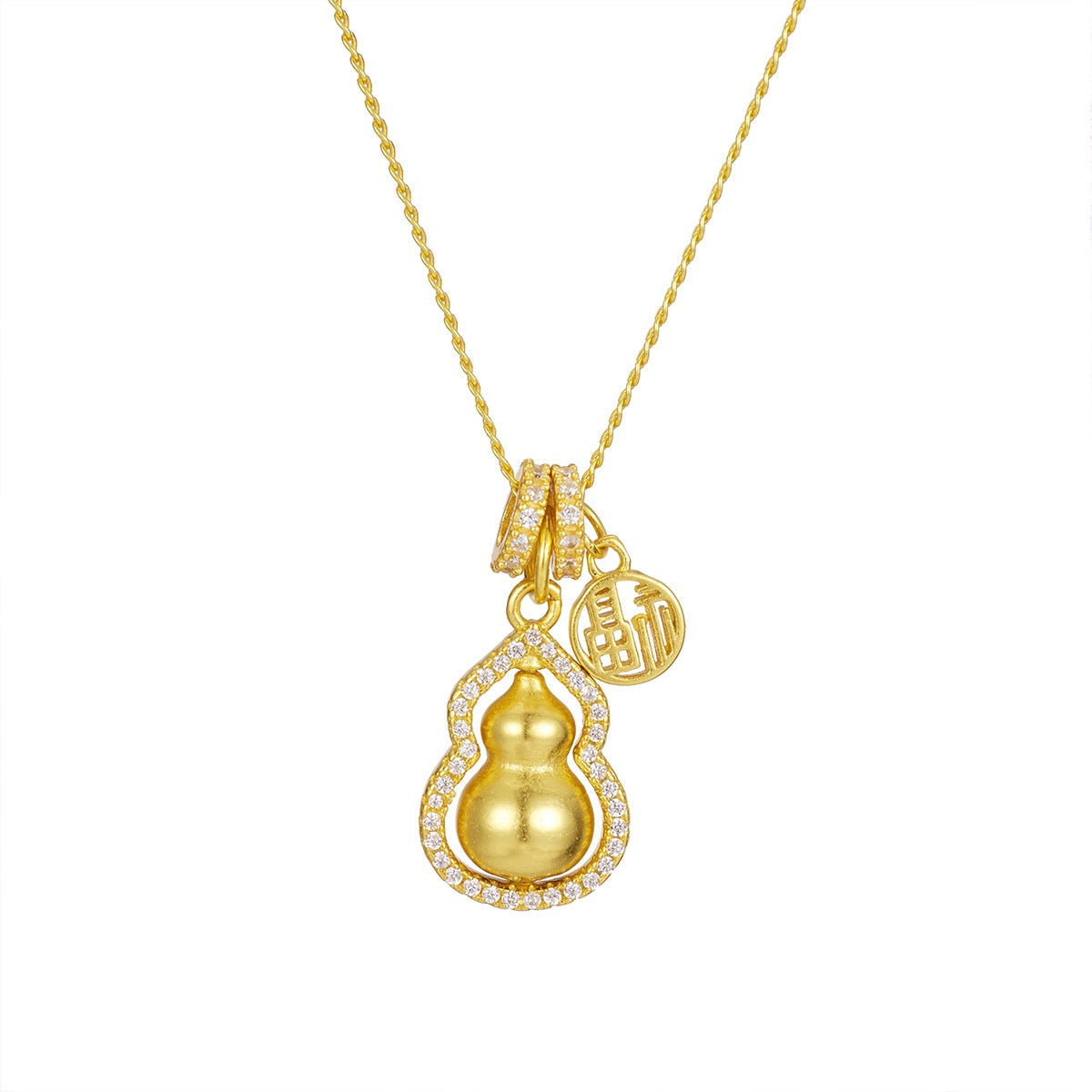 18K Gold-Plated Gourd Pendant Necklace