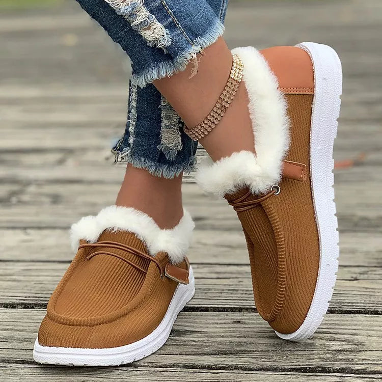 Cozy Plush-Lined Flats Slip-Ons