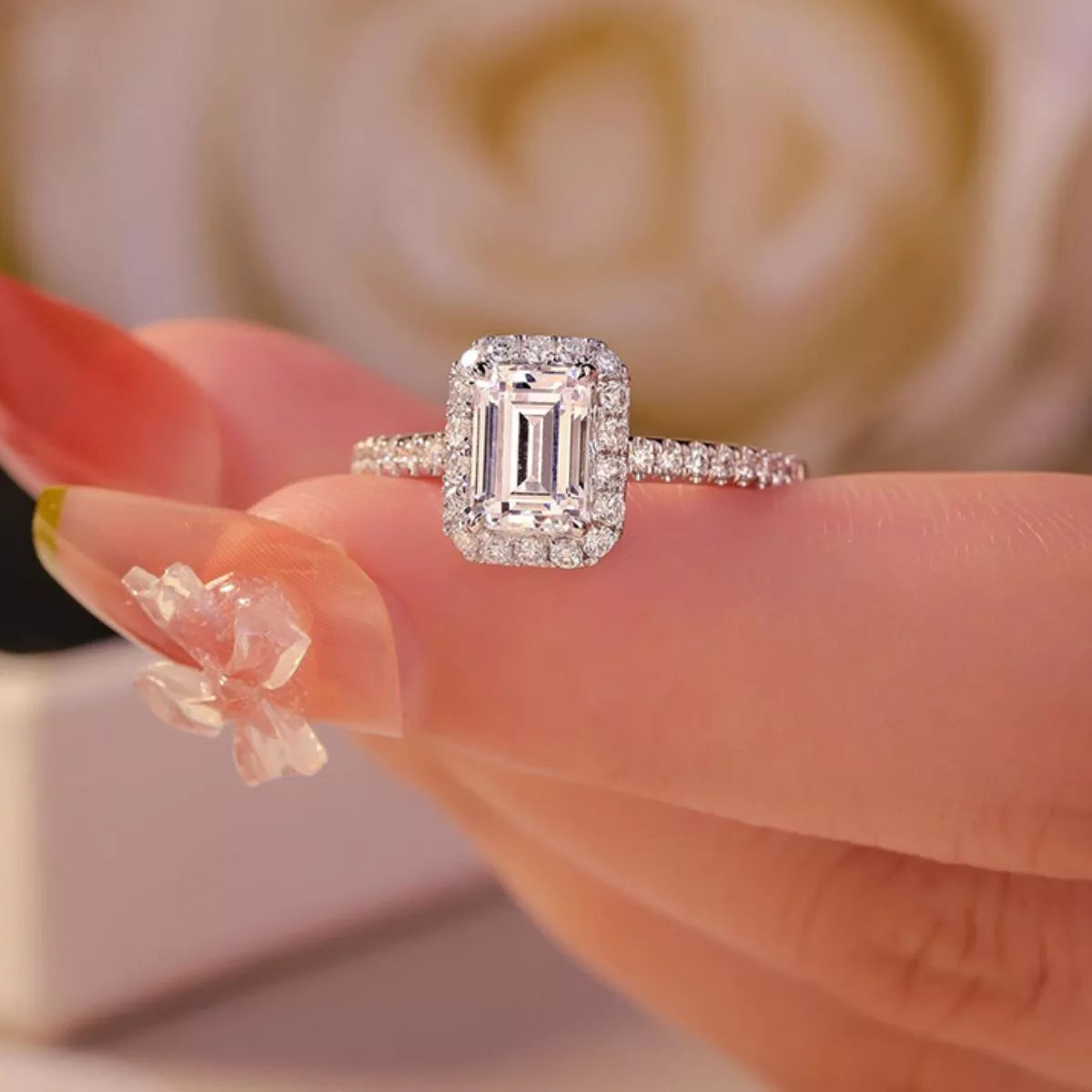 1 Carat Moissanite 925 Sterling Silver Ring