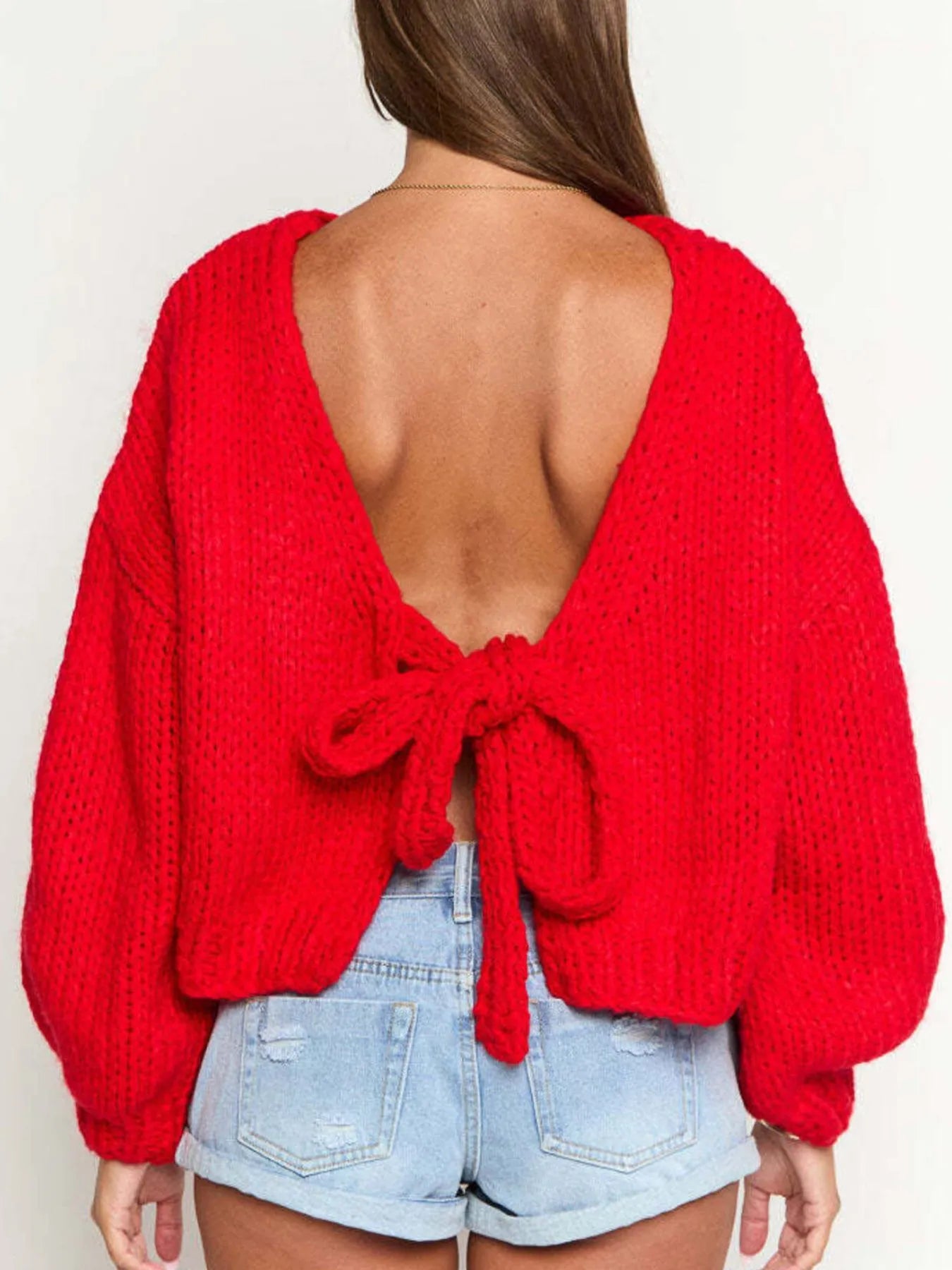 Tied Drop Shoulder Cardigan