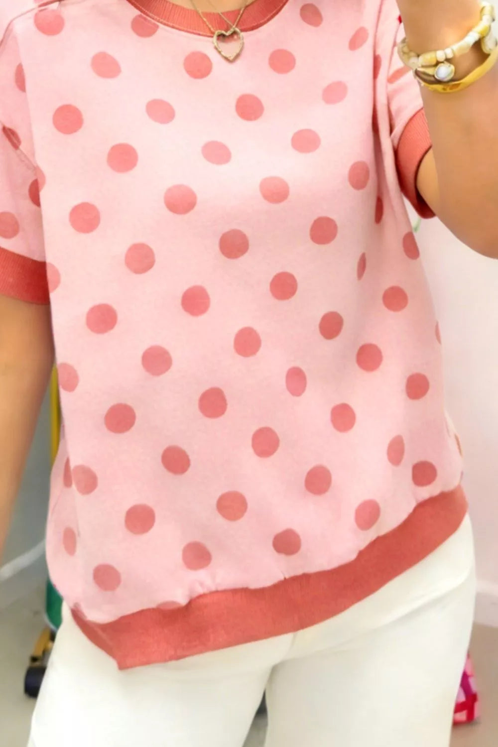 Polka Dot Short Sleeve T-Shirt