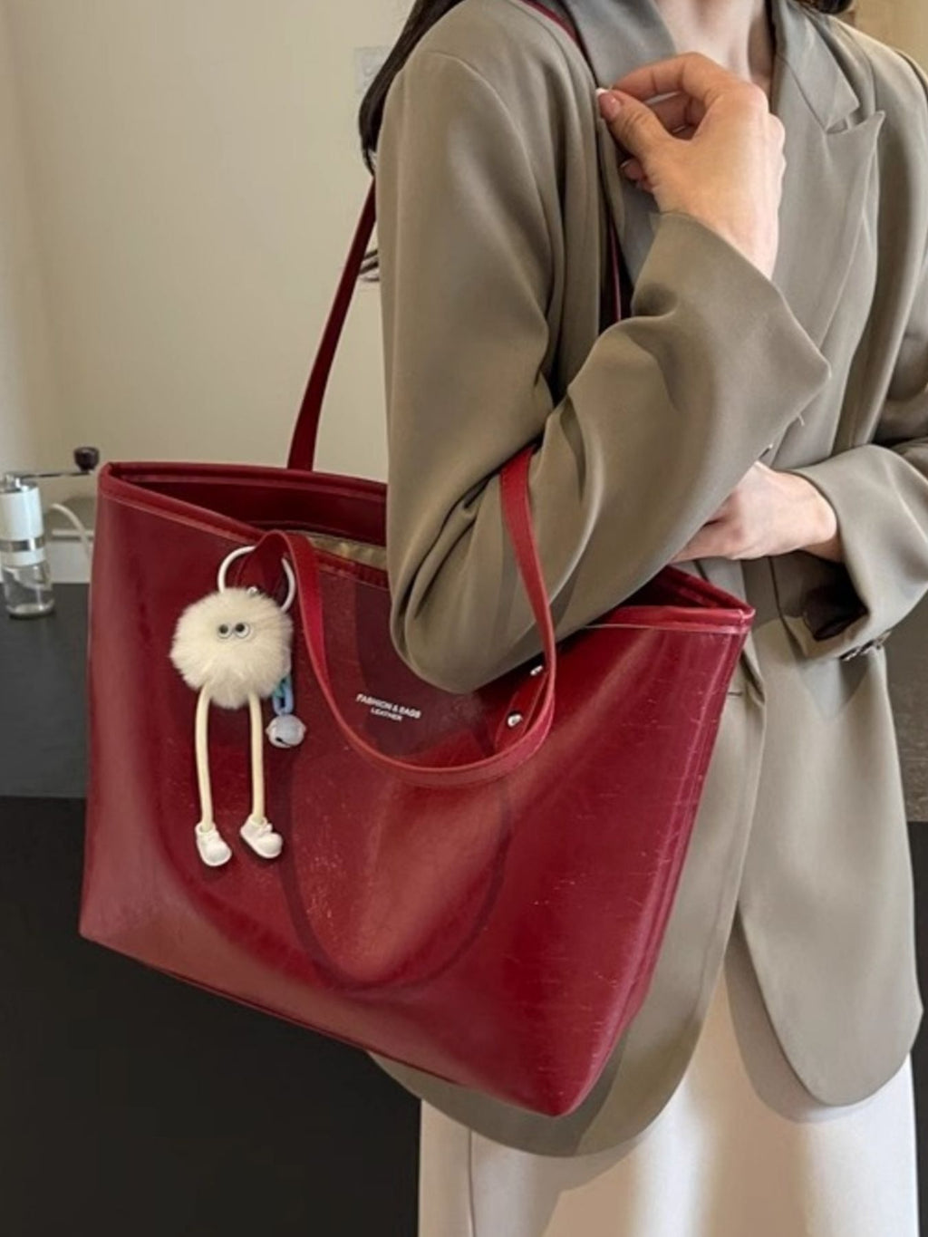 Faux Leather Shoulder Bag