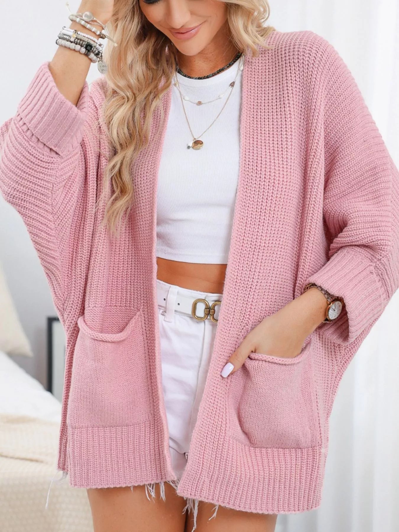 Chunky Knit Open Front Cardigan