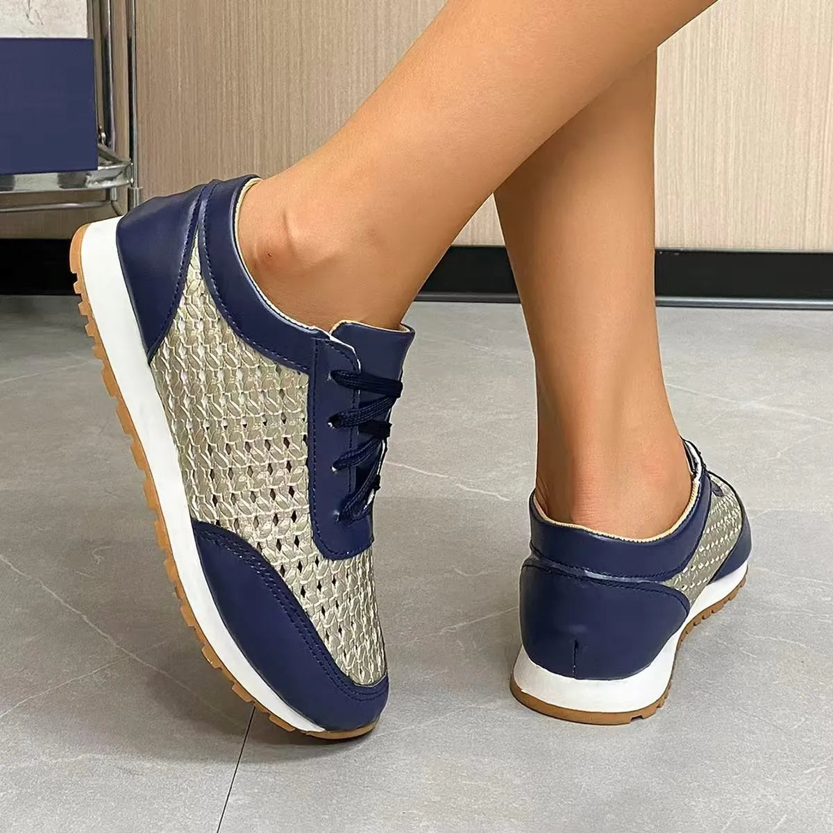 Breathable Lace Up Sneakers