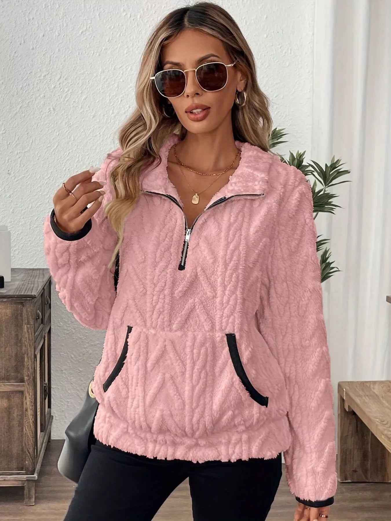 Cozy Sherpa Half Zip Sweatshirt