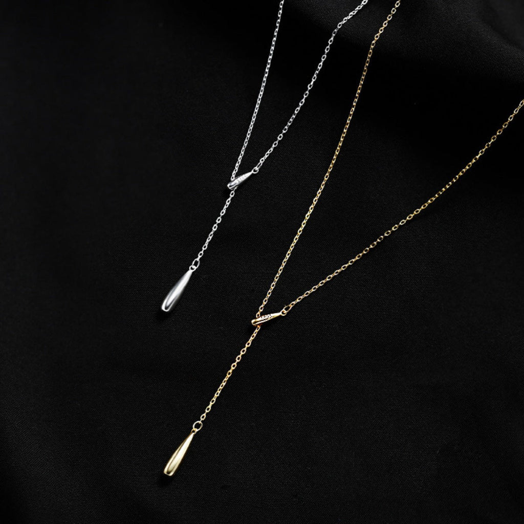 925 Sterling Silver Y-Shaped Pendant Necklace