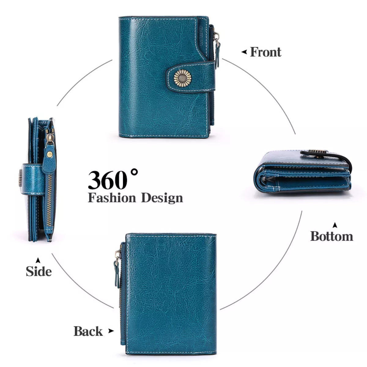 Vintage Style Leather Bifold Wallet
