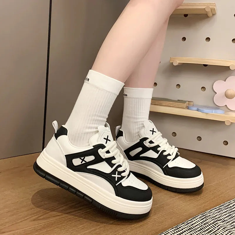 Round Toe Lace Up Sneakers