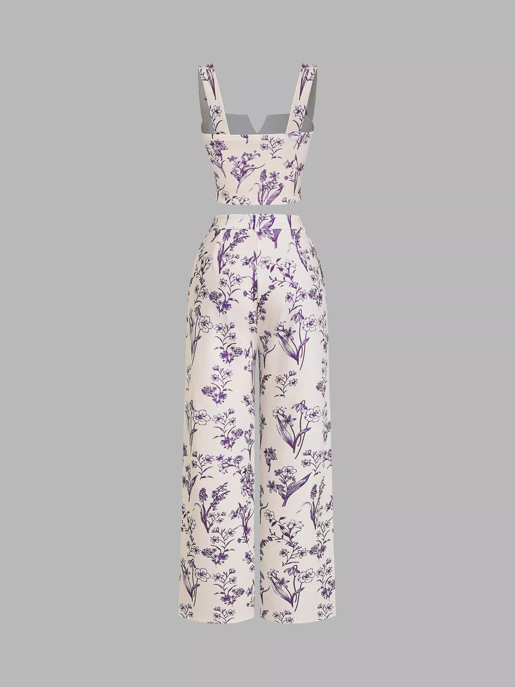 Floral Print Cami Top & Wide Leg Pants Set