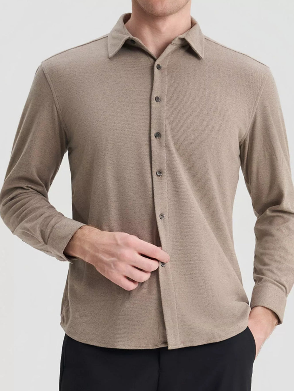 Men's Plus Size Casual Long Sleeve Button-Down Shirt