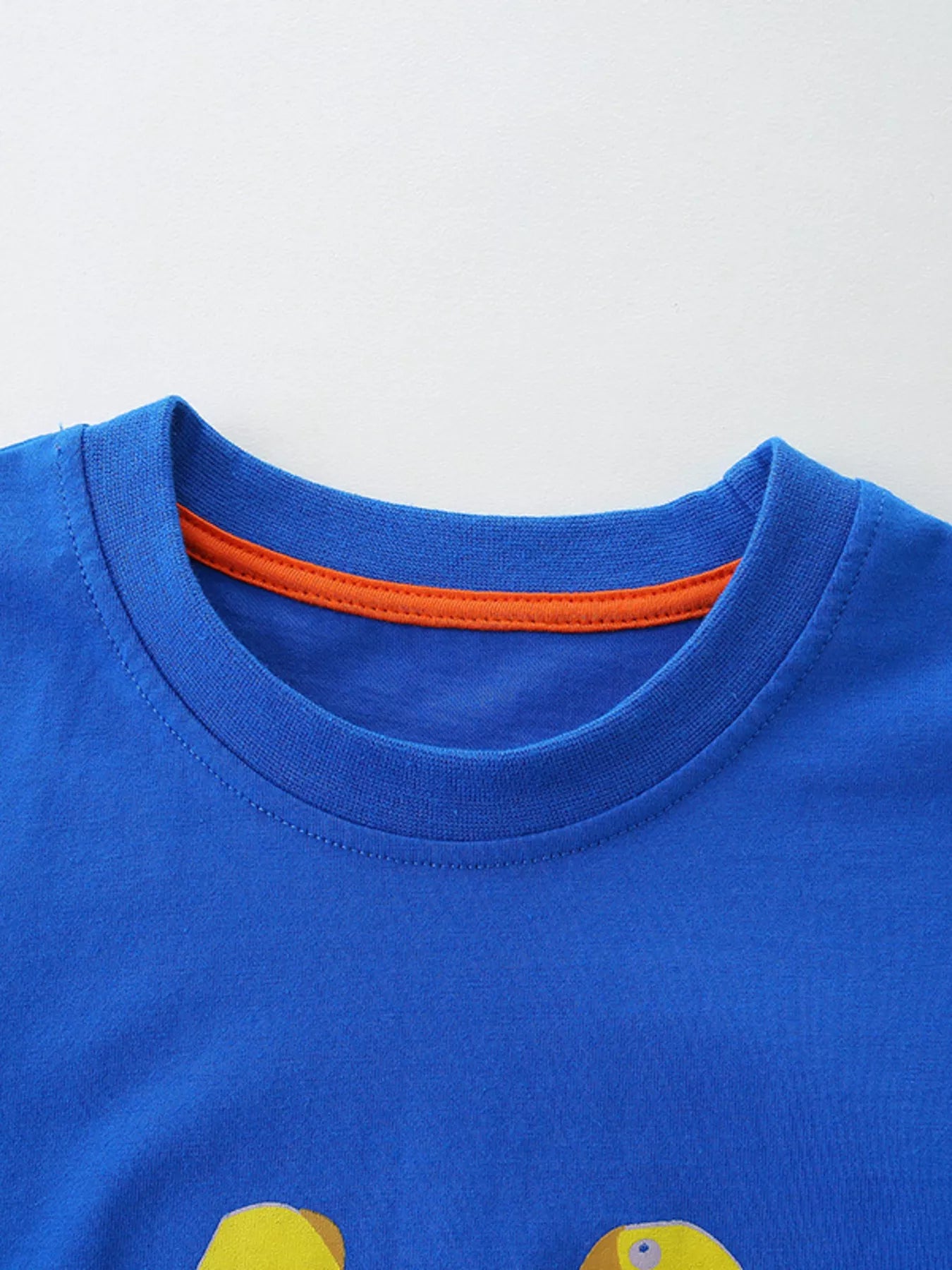 Children's Excavator Graphic Round Neck T-Shirt
