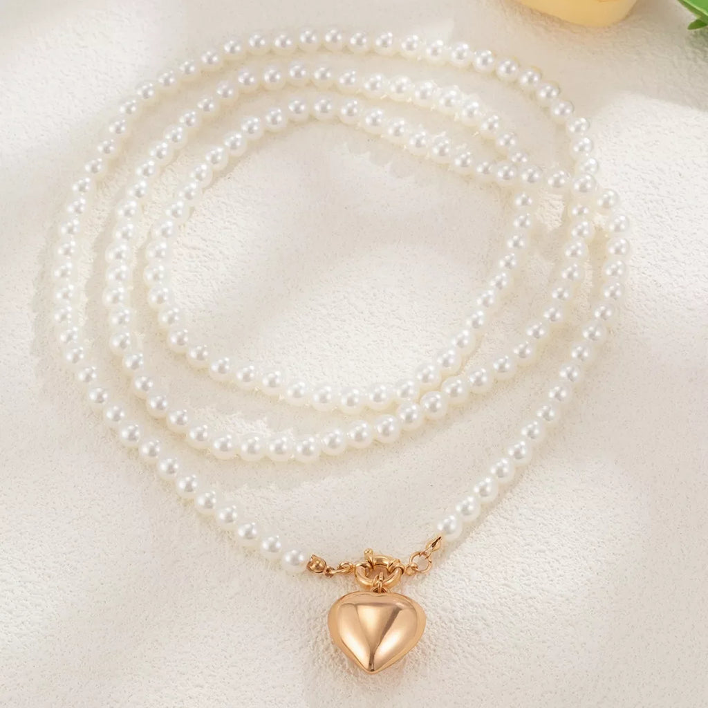 Pearl Chain Heart Necklace
