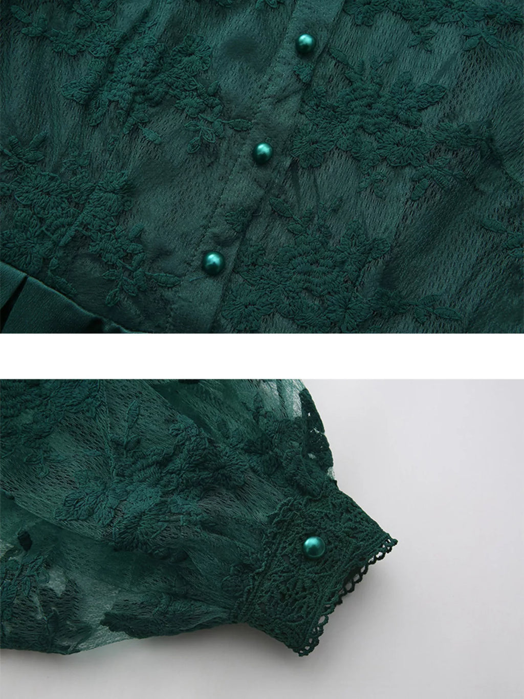 Lace Lantern Sleeve Belted Maxi Dress