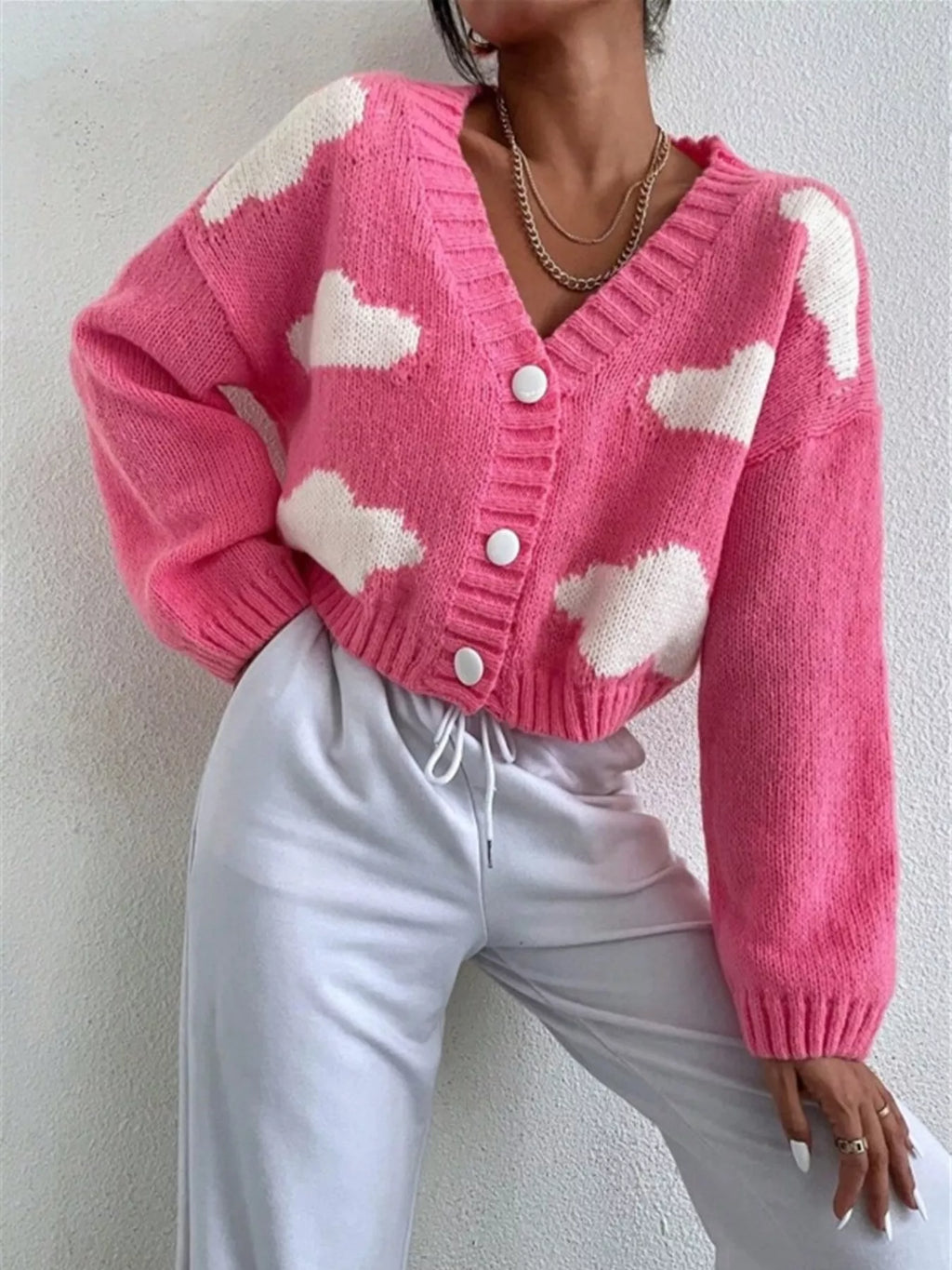 Cloud Button Up Knit Cardigan