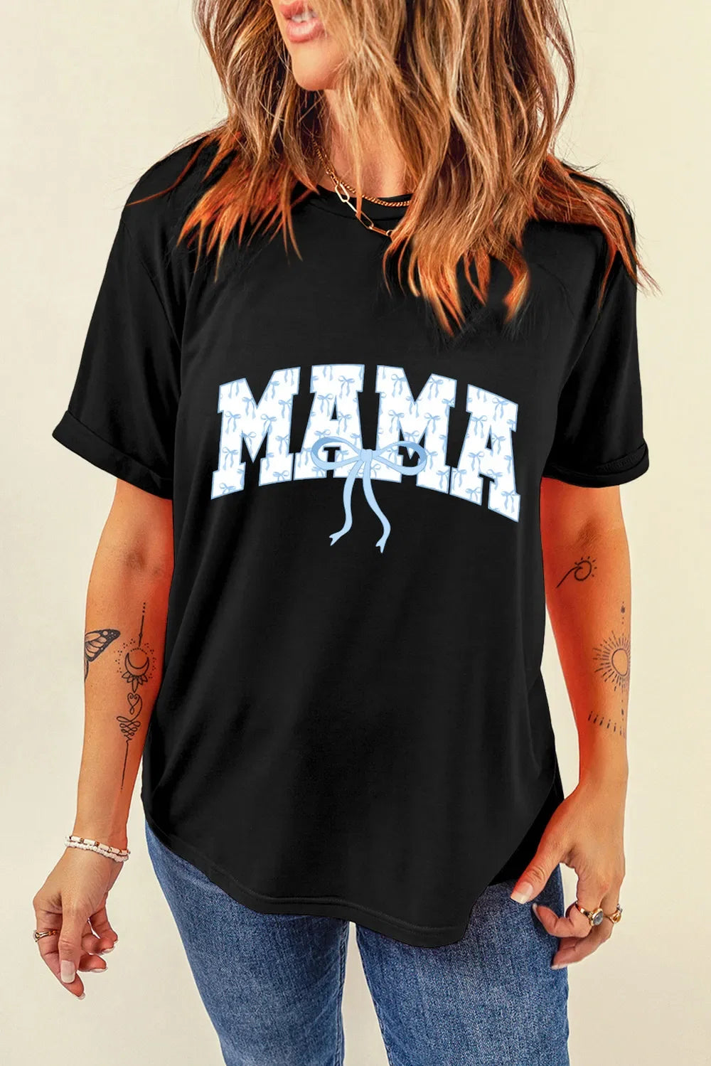 Bow MAMA Graphic Short Sleeve T-Shirt