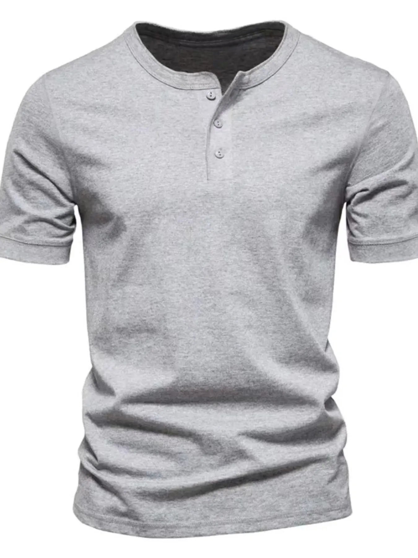 Men's Full Size Button Detail Short Sleeve Top Plus Size