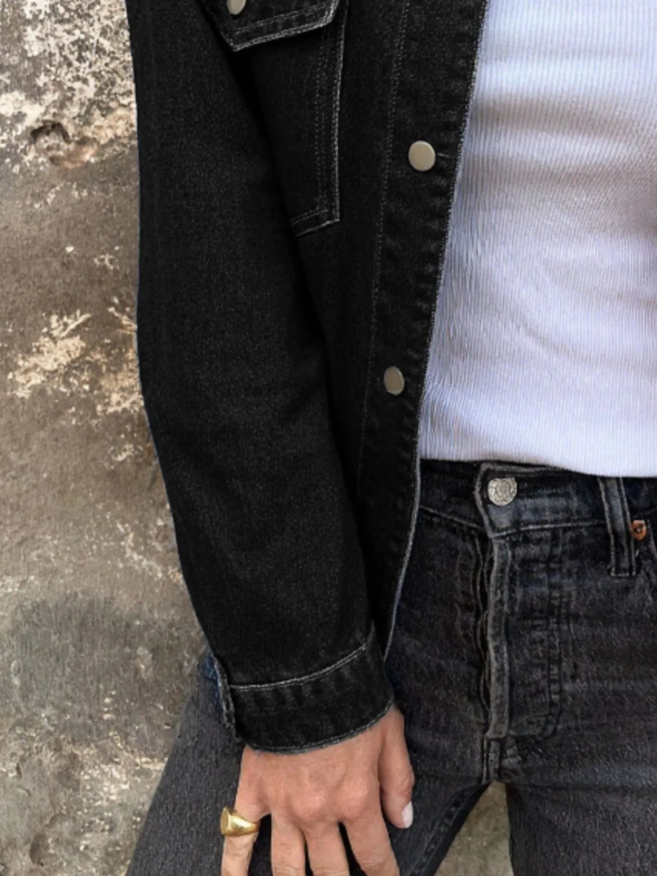 Button Up Long Sleeve Denim Jacket