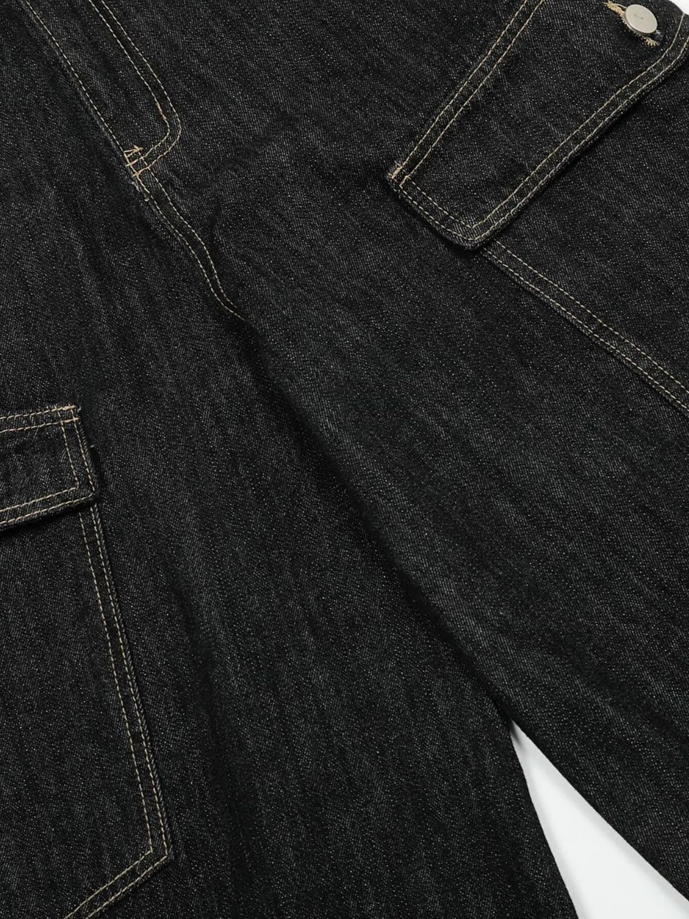 Men's Washed Curved Jeans with Contrast Stitching