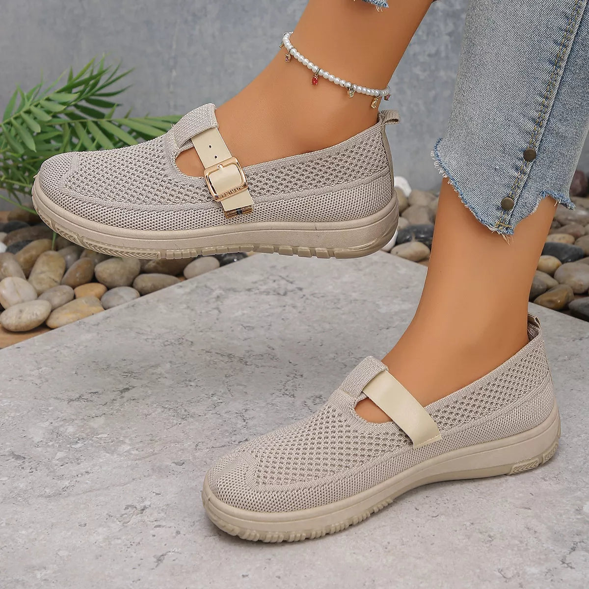Round Toe Platform Slip-Ons