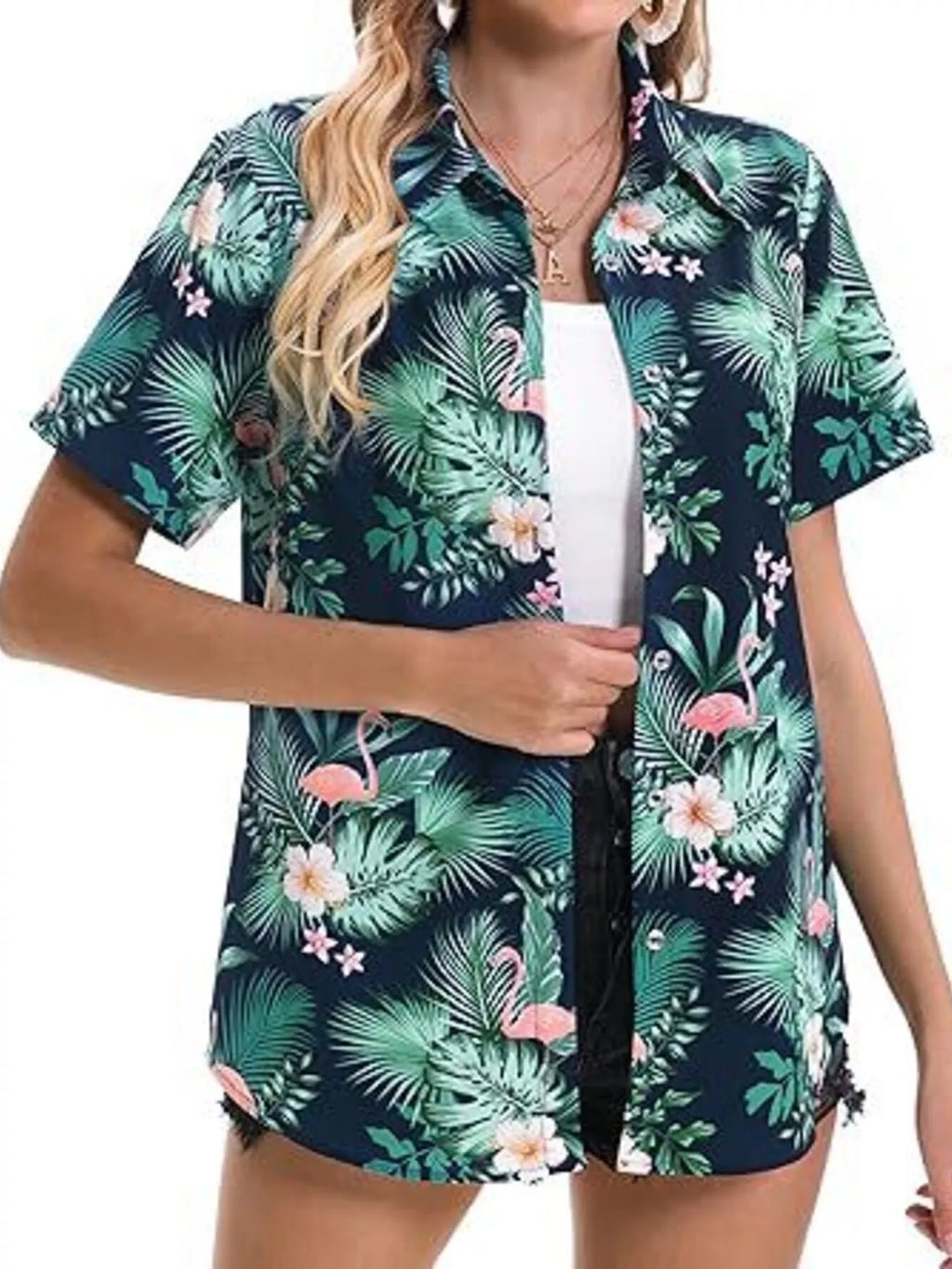 Plant Print Short Sleeve Shirt