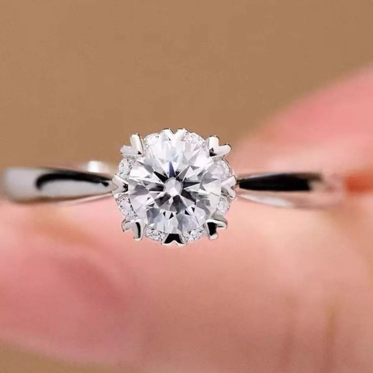 925 Sterling Silver Moissanite Ring