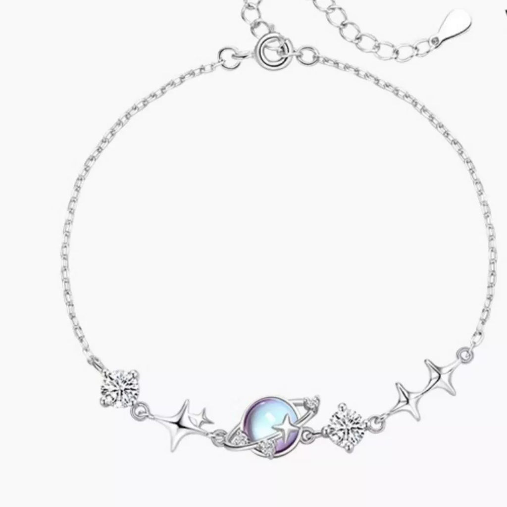 925 Sterling Silver Zircon Star Adjustable Bracelet
