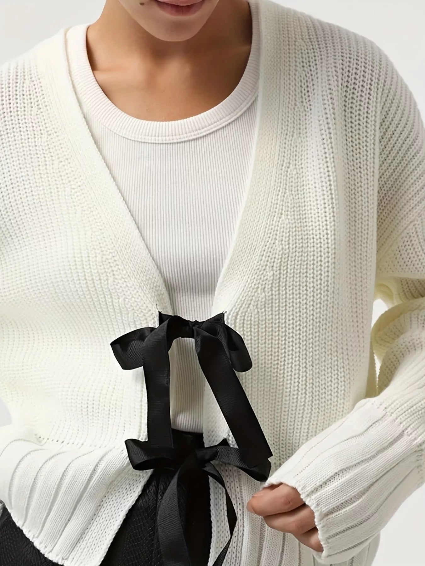 Tie Front Knit Cardigan