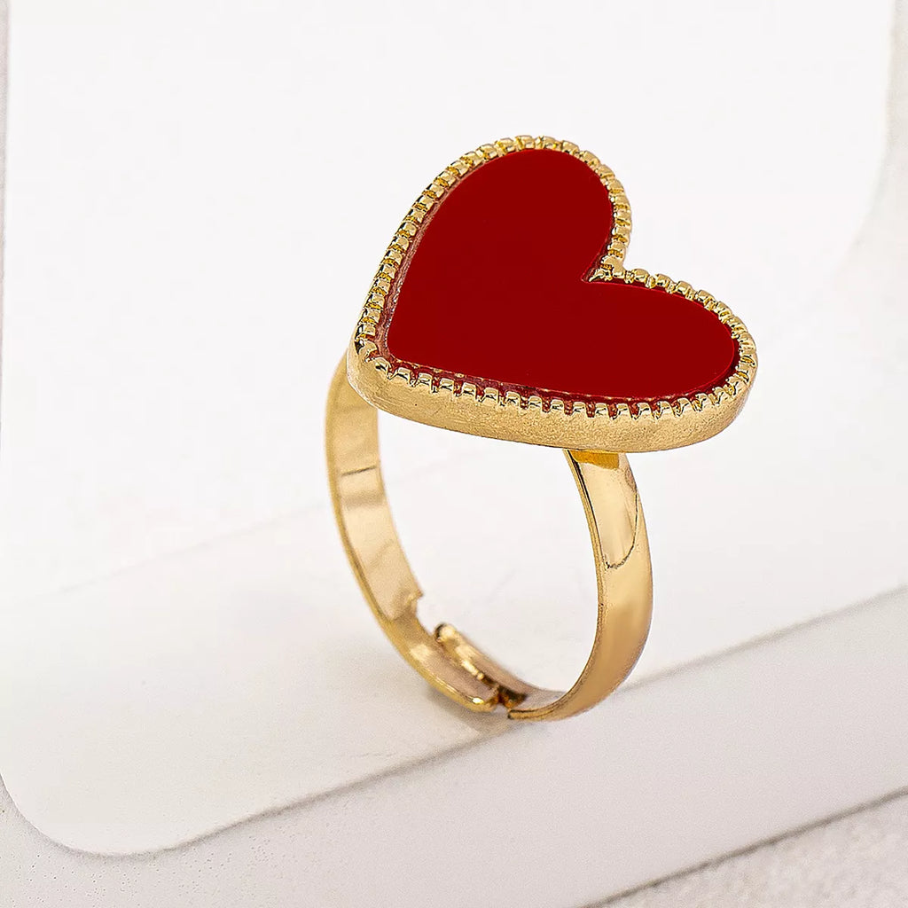18K Gold-Plated Heart-Shaped Ring