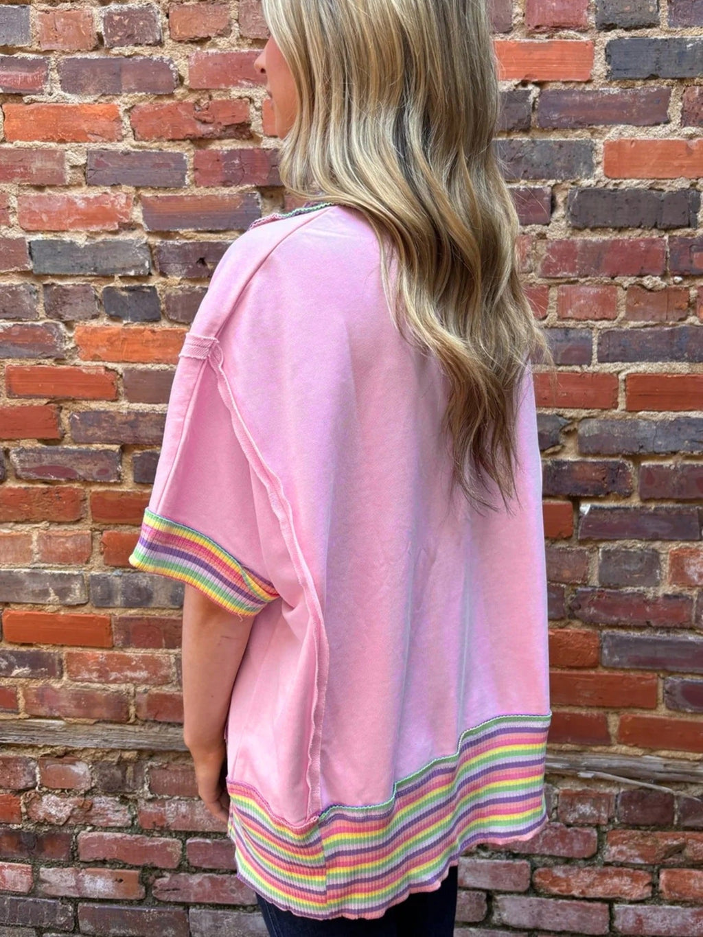 Rainbow Trim Side Slit Top