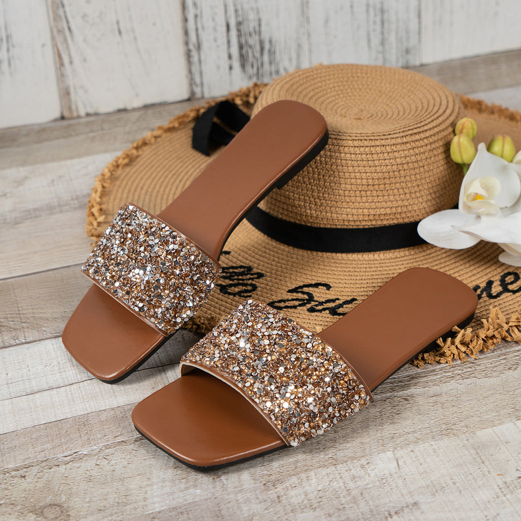 Open Toe Rhinestone Sandals
