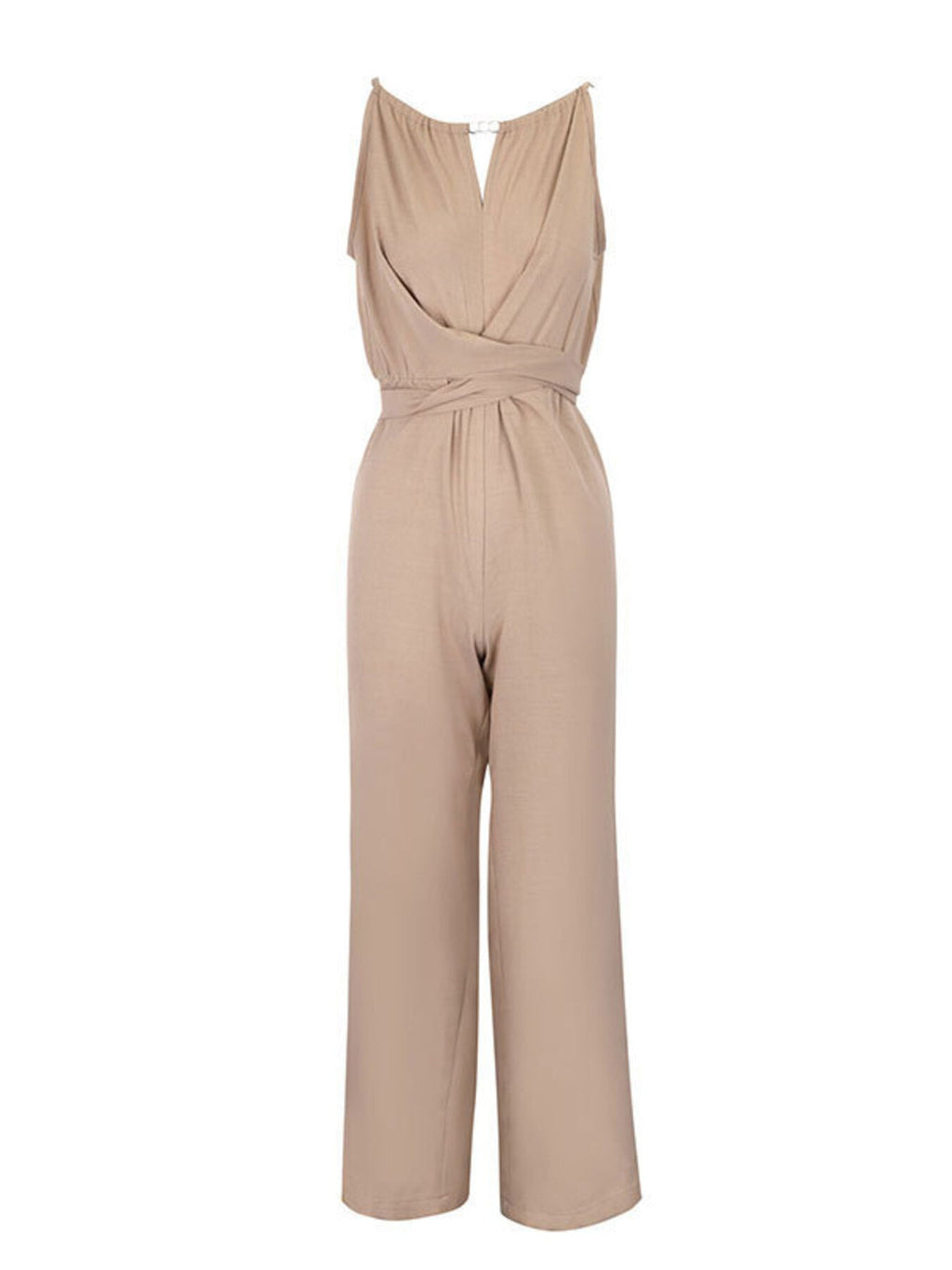Sleeveless Tie Waist Wide Leg Jumpsuit