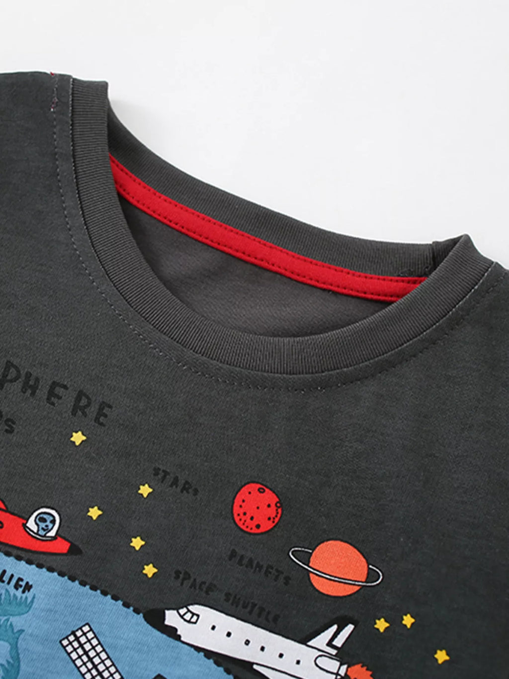 Children's Cartoon Print Round Neck T-Shirt
