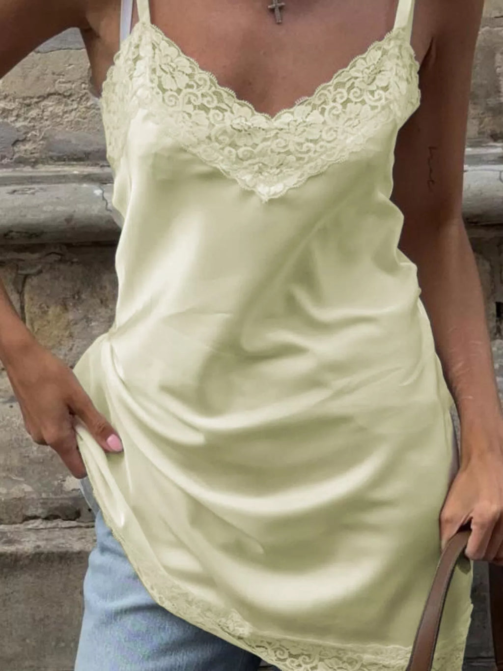 Lace Detail V-Neck Cami