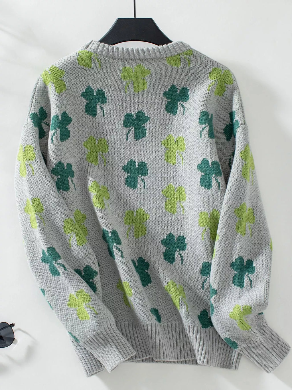 Clover Round Neck Long Sleeve Sweater