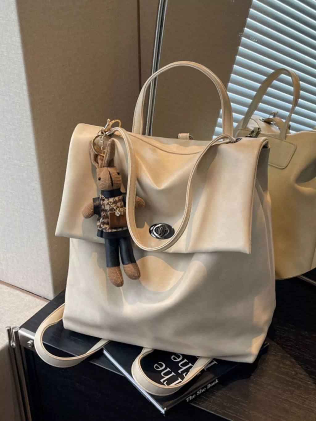 Leather Flap Backpack Bag