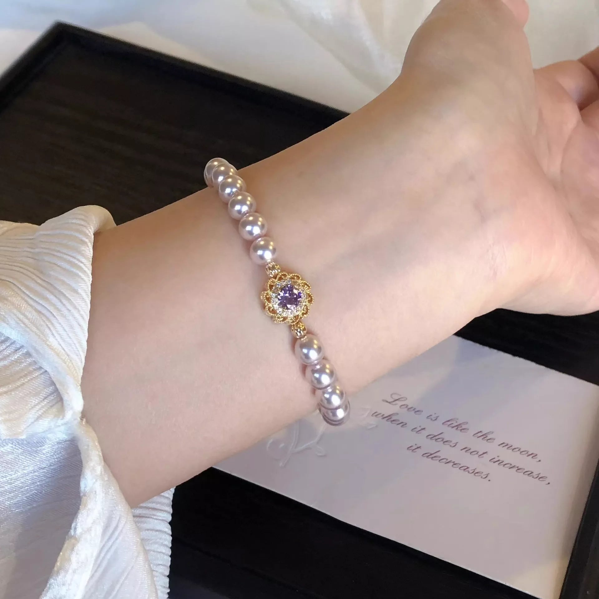 18K Gold-Plated Pearl Bracelet