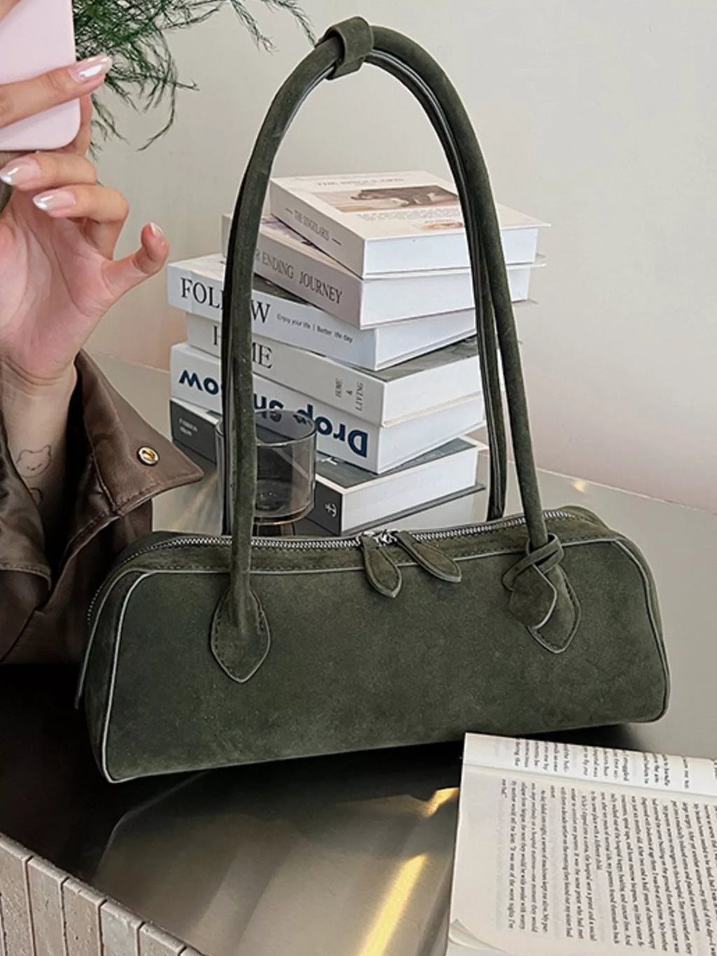 Solid Color Shoulder Bag