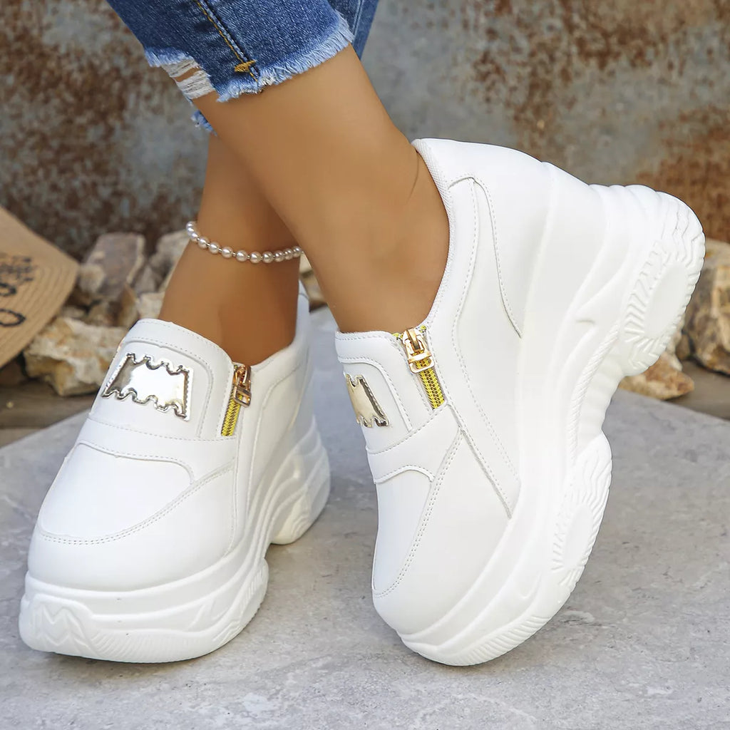 Round Toe Platform Sneakers