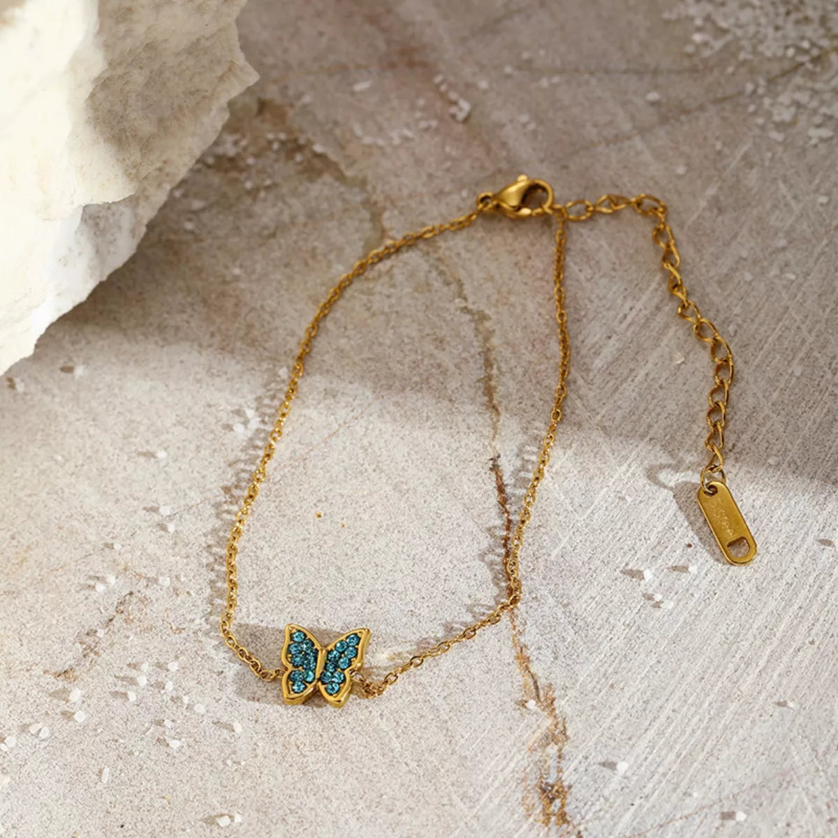 18K Gold-Plated Butterfly Adjustable Bracelet