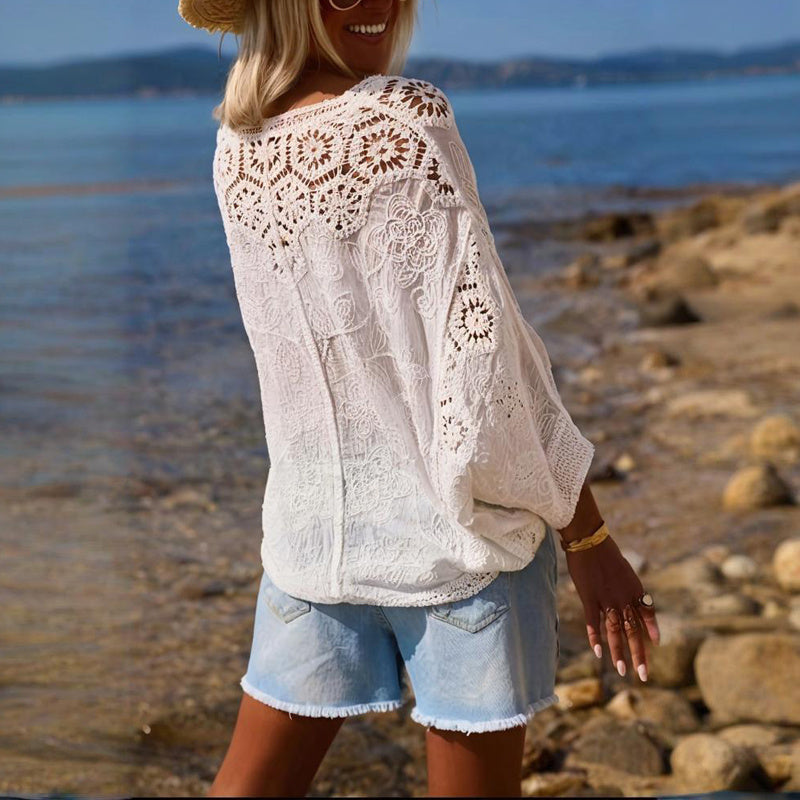 Boho Lace V-Neck Cardigan